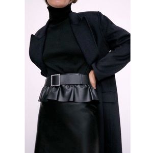 NWT Zara mini ruffles faux skirt with belt, size XL
